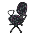 Purple And Teal Skull Pattern Print Office Chair Cover