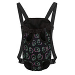 Purple And Teal Skull Pattern Print Pet Carrier Backpack
