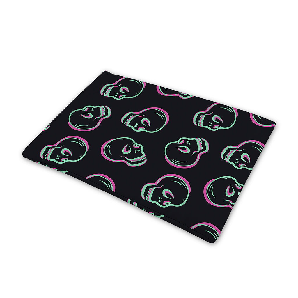 Purple And Teal Skull Pattern Print Pet Cooling Mat Cover
