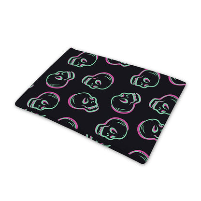 Purple And Teal Skull Pattern Print Pet Cooling Mat Cover