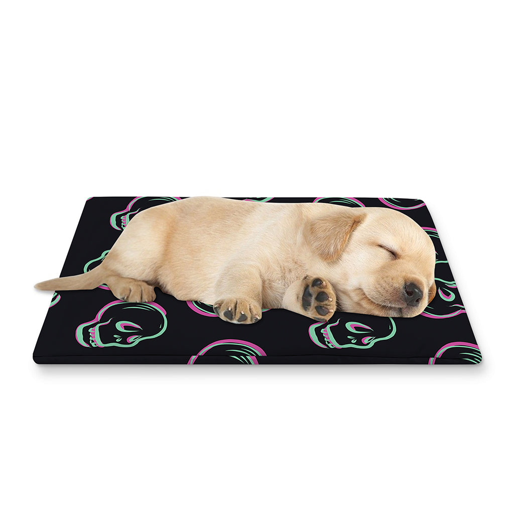 Purple And Teal Skull Pattern Print Pet Cooling Mat Cover