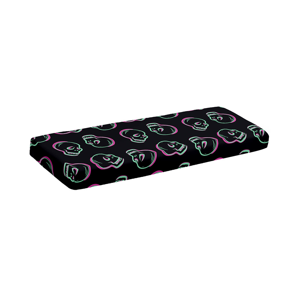 Purple And Teal Skull Pattern Print Piano Keyboard Cover