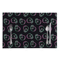 Purple And Teal Skull Pattern Print Placemat