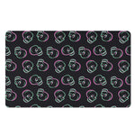 Purple And Teal Skull Pattern Print Polyester Doormat