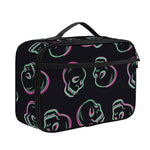 Purple And Teal Skull Pattern Print Portable Lunch Bag