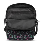Purple And Teal Skull Pattern Print Rectangular Crossbody Bag