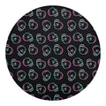Purple And Teal Skull Pattern Print Round Blanket