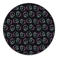 Purple And Teal Skull Pattern Print Round Floor Mat