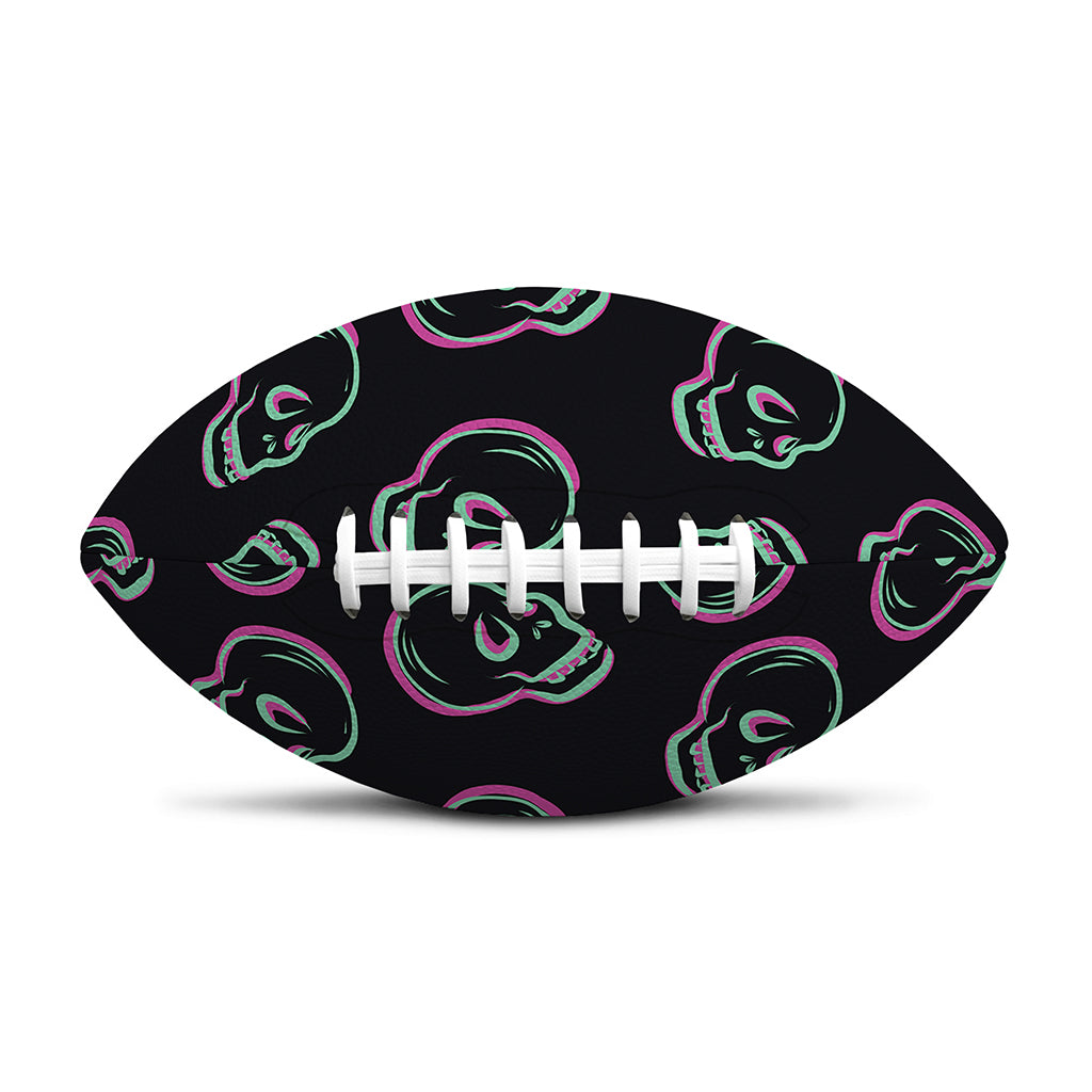 Purple And Teal Skull Pattern Print Rugby Ball