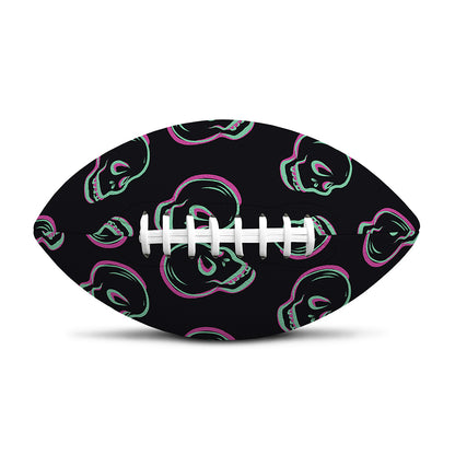 Purple And Teal Skull Pattern Print Rugby Ball