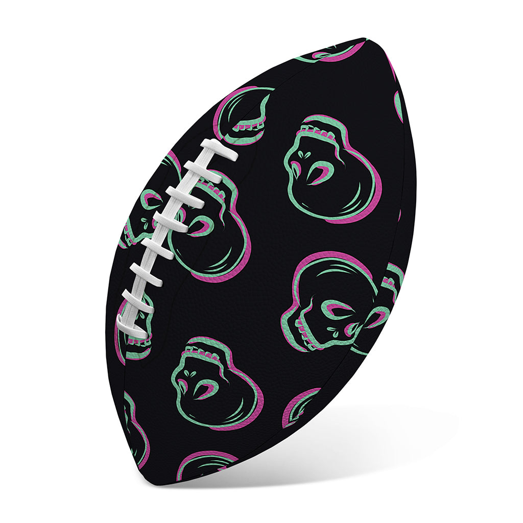 Purple And Teal Skull Pattern Print Rugby Ball