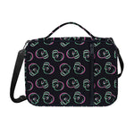 Purple And Teal Skull Pattern Print Shoulder Strap Bible Bag