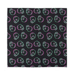 Purple And Teal Skull Pattern Print Silk Bandana