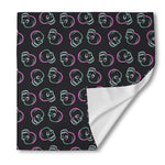 Purple And Teal Skull Pattern Print Silk Bandana