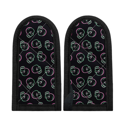 Purple And Teal Skull Pattern Print Skillet Handle Cover