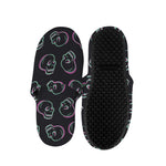Purple And Teal Skull Pattern Print Slippers