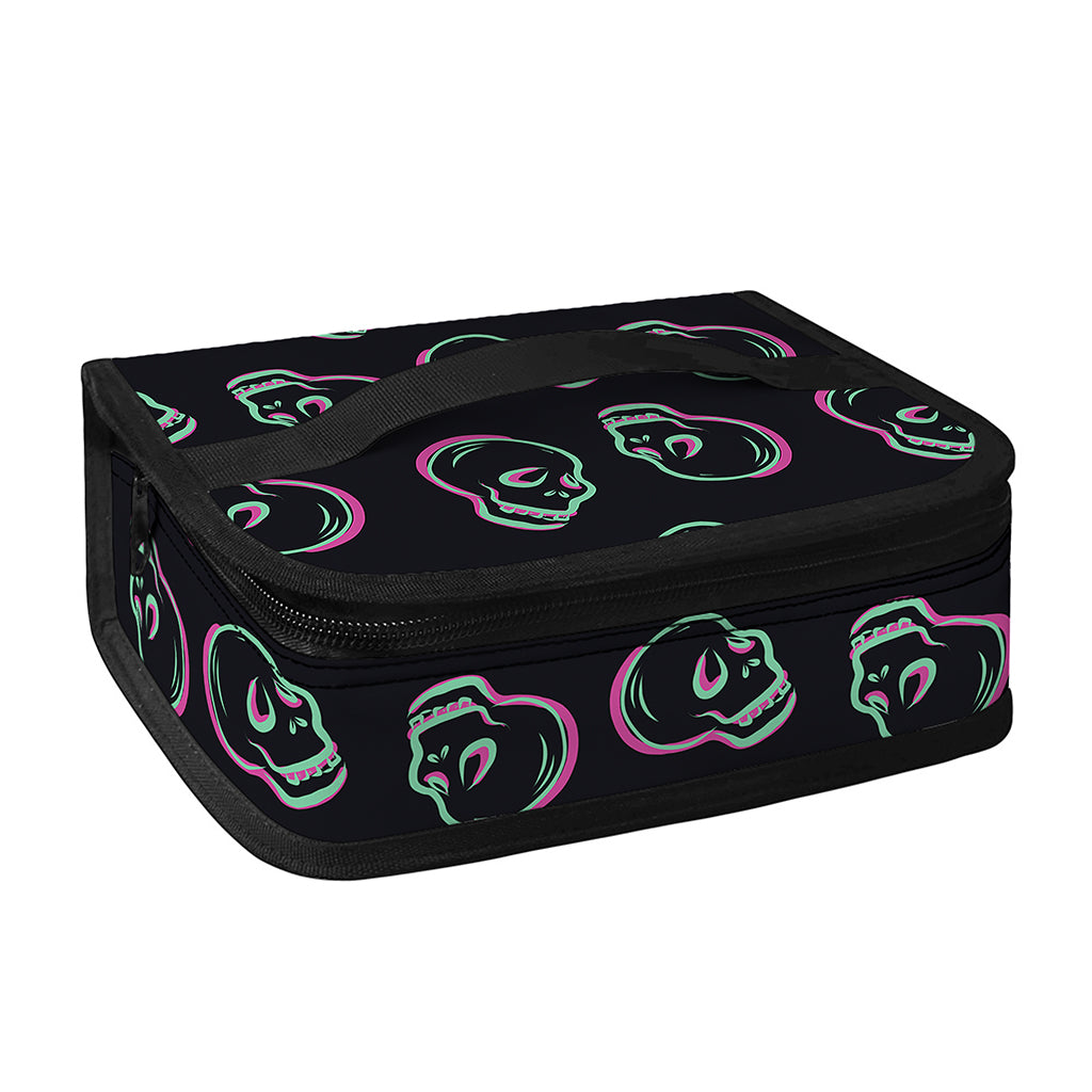 Purple And Teal Skull Pattern Print Small Lunch Bag