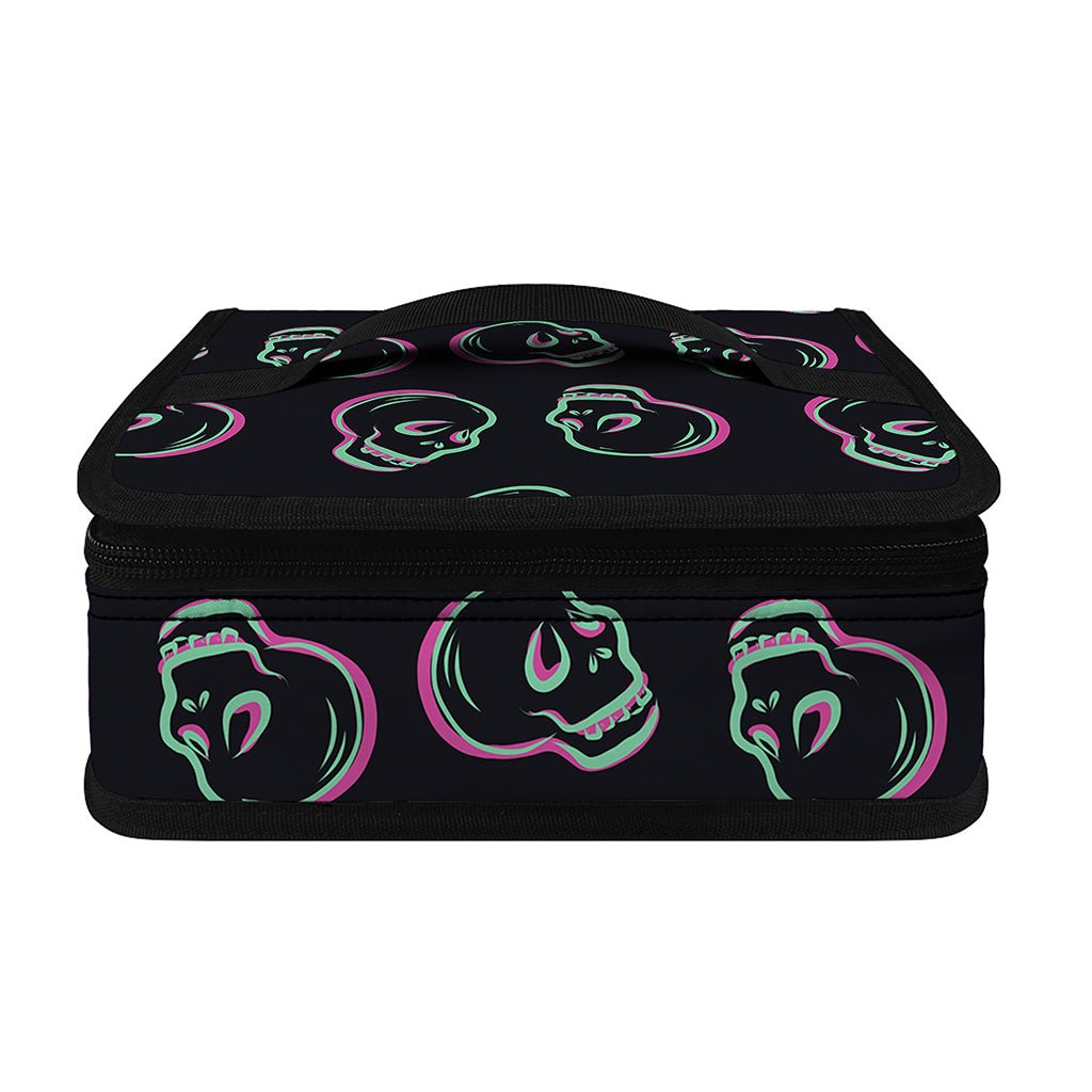 Purple And Teal Skull Pattern Print Small Lunch Bag