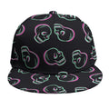 Purple And Teal Skull Pattern Print Snapback Cap