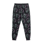 Purple And Teal Skull Pattern Print Sweatpants