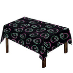 Purple And Teal Skull Pattern Print Tablecloth
