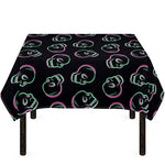 Purple And Teal Skull Pattern Print Tablecloth