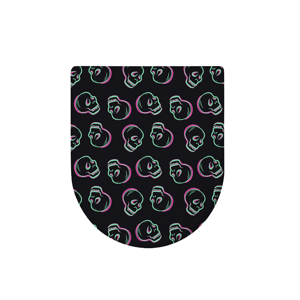 Purple And Teal Skull Pattern Print Toilet Lid Cover