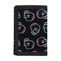 Purple And Teal Skull Pattern Print Trifold Wallet