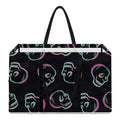 Purple And Teal Skull Pattern Print Utility Tote Bag