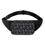 Purple And Teal Skull Pattern Print Waist Bag