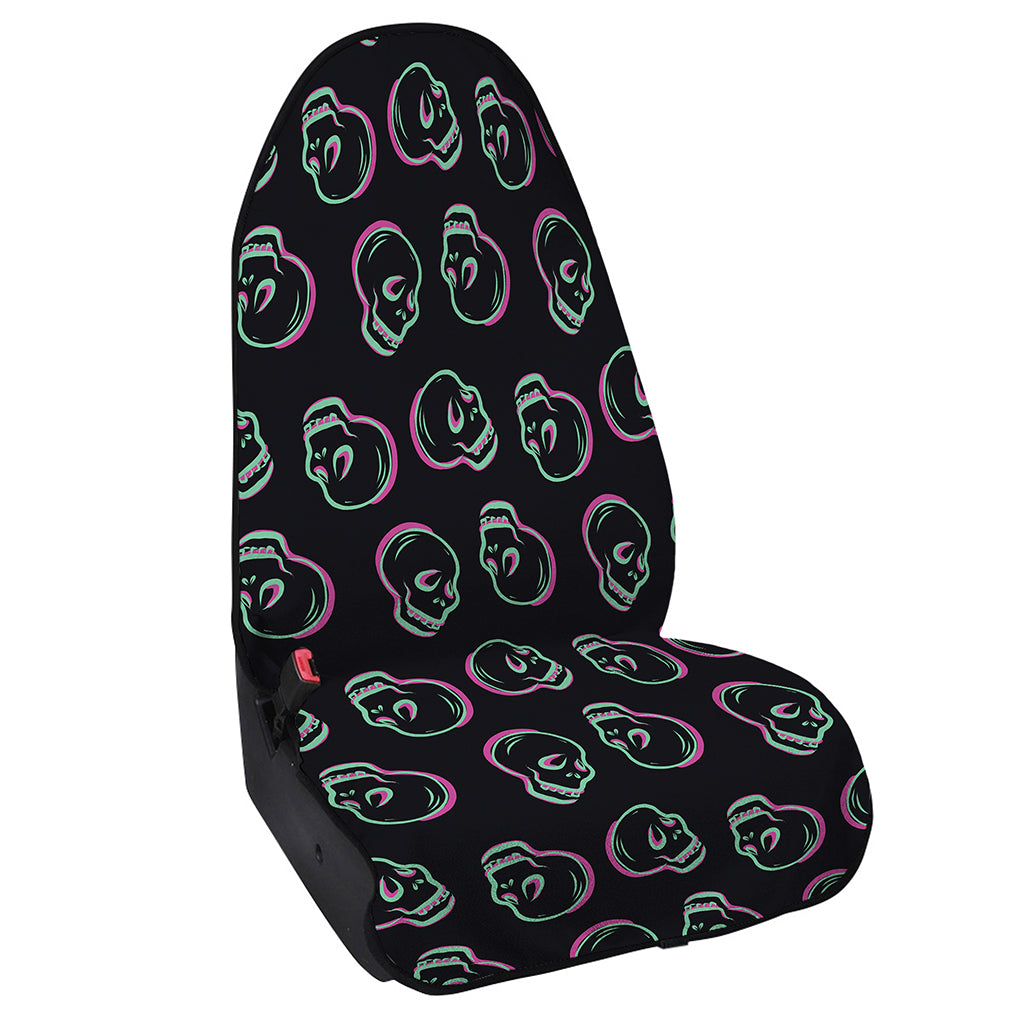 Purple And Teal Skull Pattern Print Waterproof Car Seat Cover