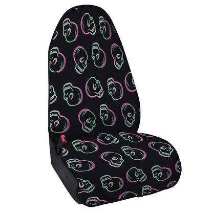 Purple And Teal Skull Pattern Print Waterproof Car Seat Cover