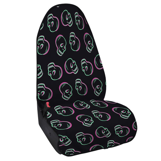 Purple And Teal Skull Pattern Print Waterproof Car Seat Cover