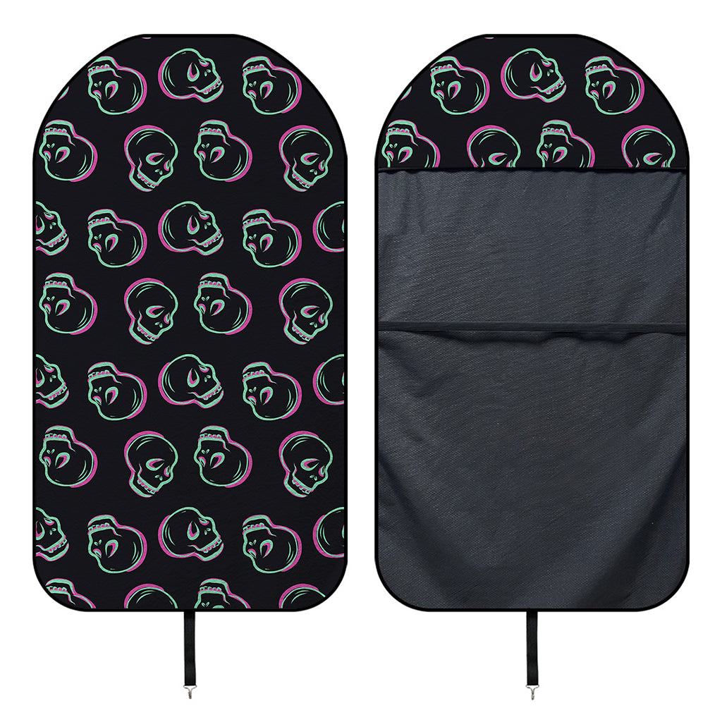Purple And Teal Skull Pattern Print Waterproof Car Seat Cover