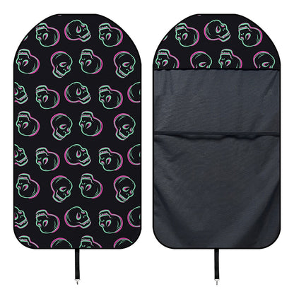 Purple And Teal Skull Pattern Print Waterproof Car Seat Cover