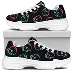 Purple And Teal Skull Pattern Print White Chunky Shoes