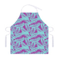 Purple And Teal Tropical Leaf Print Adjustable Apron