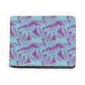 Purple And Teal Tropical Leaf Print Bifold Wallet