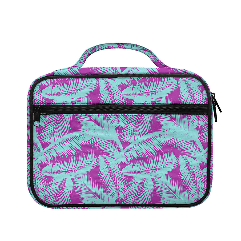 Purple And Teal Tropical Leaf Print Briefcase Bible Bag