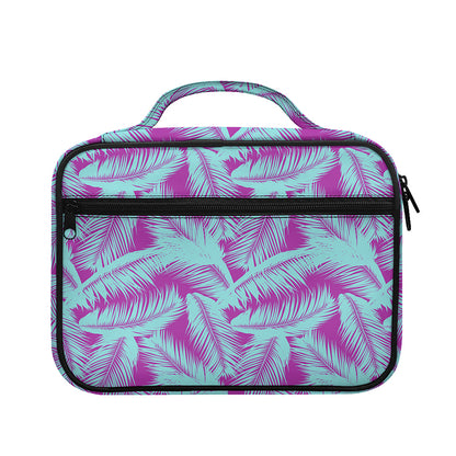 Purple And Teal Tropical Leaf Print Briefcase Bible Bag
