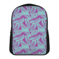 Purple And Teal Tropical Leaf Print Casual Backpack