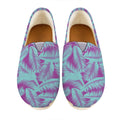 Purple And Teal Tropical Leaf Print Casual Shoes