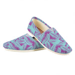 Purple And Teal Tropical Leaf Print Casual Shoes