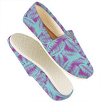 Purple And Teal Tropical Leaf Print Casual Shoes