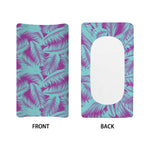 Purple And Teal Tropical Leaf Print Changing Pad Cover