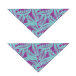Purple And Teal Tropical Leaf Print Dog Bandana