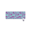 Purple And Teal Tropical Leaf Print Extended Mouse Pad