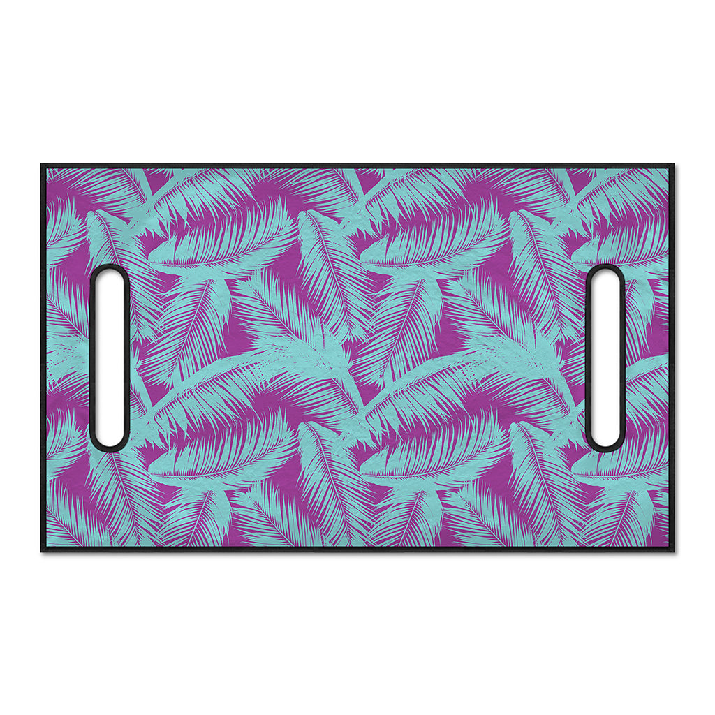 Purple And Teal Tropical Leaf Print Golf Cart Seat Cover