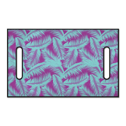 Purple And Teal Tropical Leaf Print Golf Cart Seat Cover