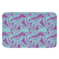 Purple And Teal Tropical Leaf Print Indoor Door Mat